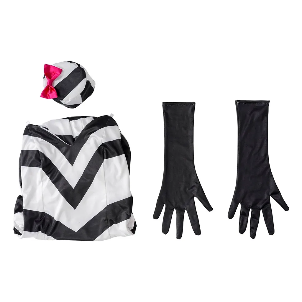 Musical Series Schmigadoon S2 Melissa Jenny Banks Cosplay Costume Sexy Black and White Striped Dancing Dress Stage Outfits