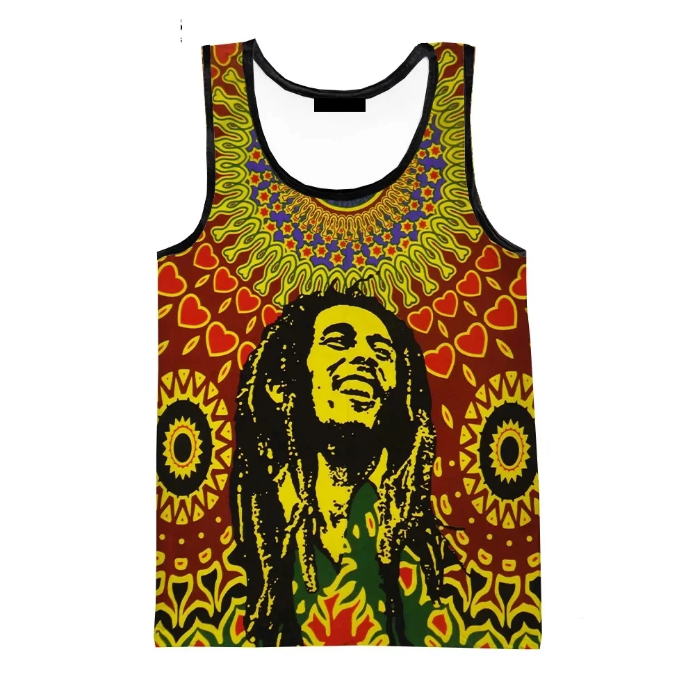 New 3D Bob Marley Vest Fashion Fitness Summer Men Tank Tops Sleeveless Women Hip Hop Harajuku Streetwear Unisex Beach Undershirt