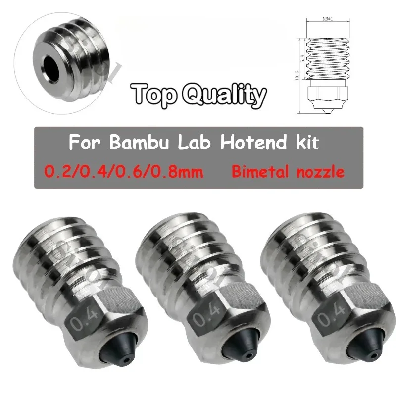 

Биметаллическое сопло из закаленной стали для хотэнда X1 P1, из хромоциркониевого медного сплава, износостойкое, высокотемпературное, для печатающей головки принтера