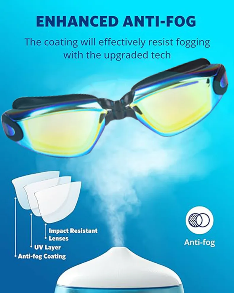 ARENA-gafas de natación antivaho profesionales para adultos, protección UV, impermeables, ajustables, con tapones para los oídos, Estuche para gafas