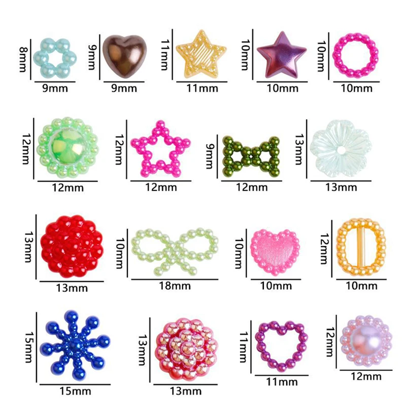 Flat Coração Forma Beads, Pérolas Imitação Flatback, Art Craft, Scrapbooking Decor, DIY Caps, Bordado, Fazer Jóias, 50g