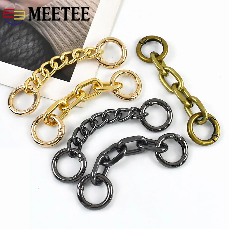 2/4/10Pcs 99/108mm Bag Strap Extension Chain Handbag Chains O Ring Wallet Decor Straps Fashion Metal Buckle DIY Bags Accessories