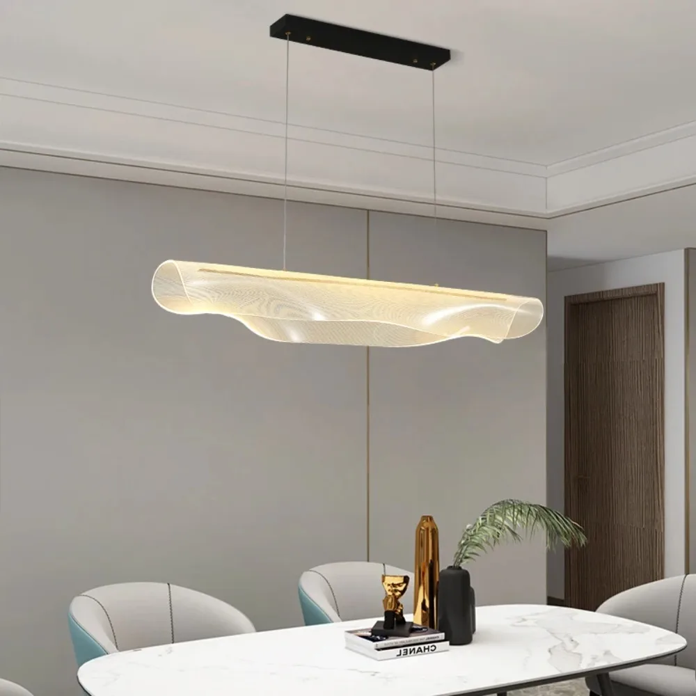 Nordic Led Plafond Kroonluchter Voor Eettafel Restaurant Kantoor Receptie Moderne Creatieve Acryl Hanglamp Binnenverlichting