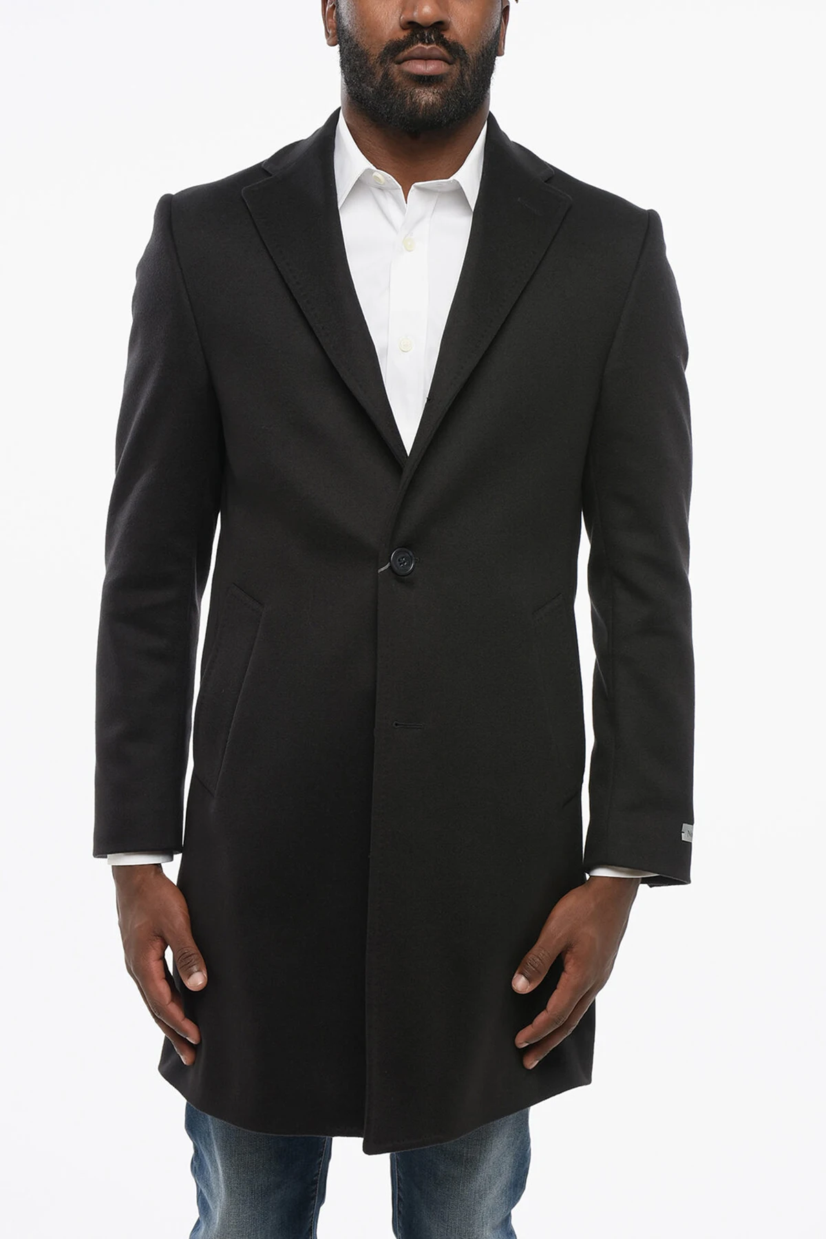 Abrigo moderno a medida cálido para hombre, tela de lana de Color sólido, abrigo de un solo pecho para invierno y otoño, traje Formal de ocio a medida