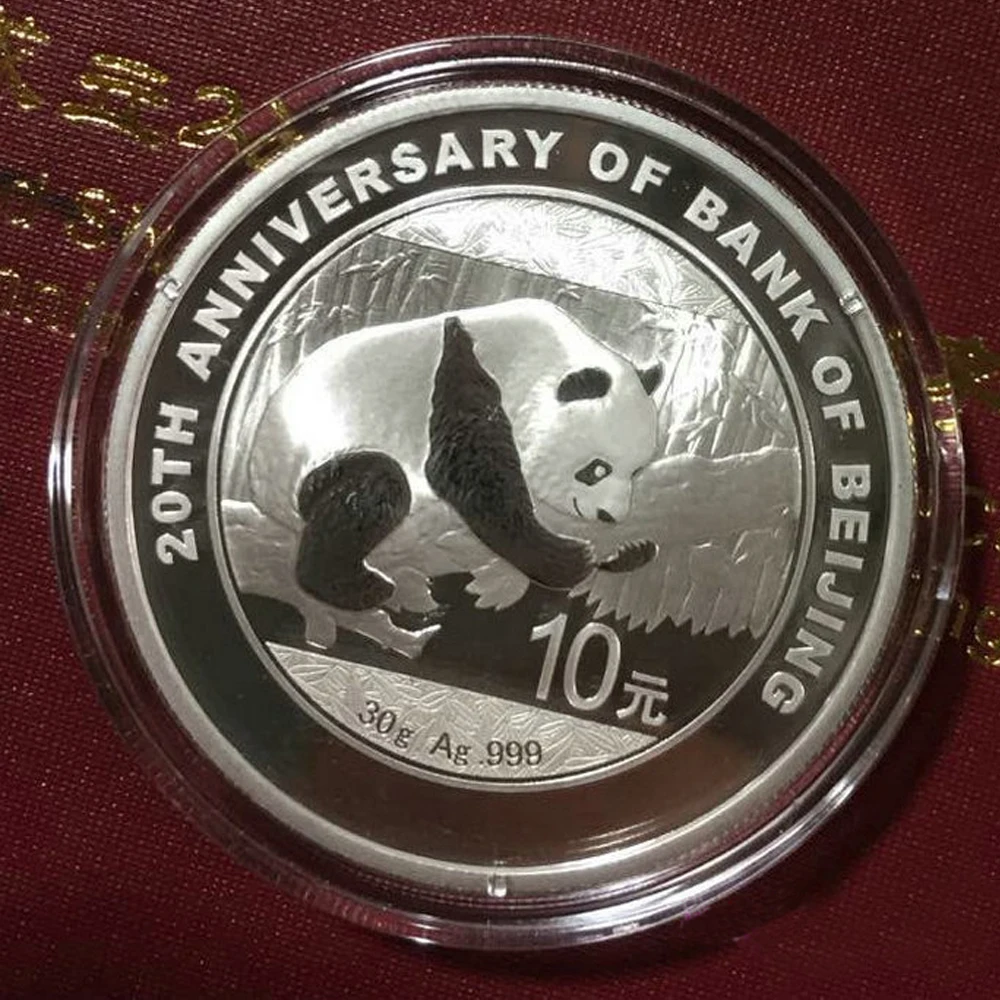 

2016 China BOB 20th 30g Ag.999 Silver Panda Commemorative Coin/Bullion 10 Yuan UNC