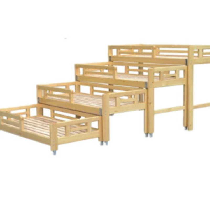 

Solid wood/pine wood bed, kindergarten children's wooden, four layer sliding, detachable