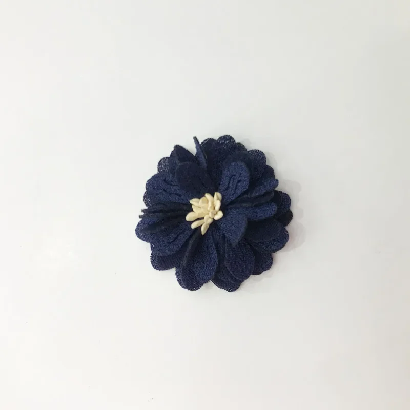 10PCS 4.5cm Pearl hemp petals flower core cloth flower DIY clothing apparel florets hat shoes flower decoration florets