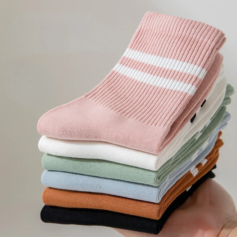 

Women Candy Color Striped Cotton Anti-odor Sports Socks Unisex Casual Socks Women Fitness Running Boys Basketball Stockings