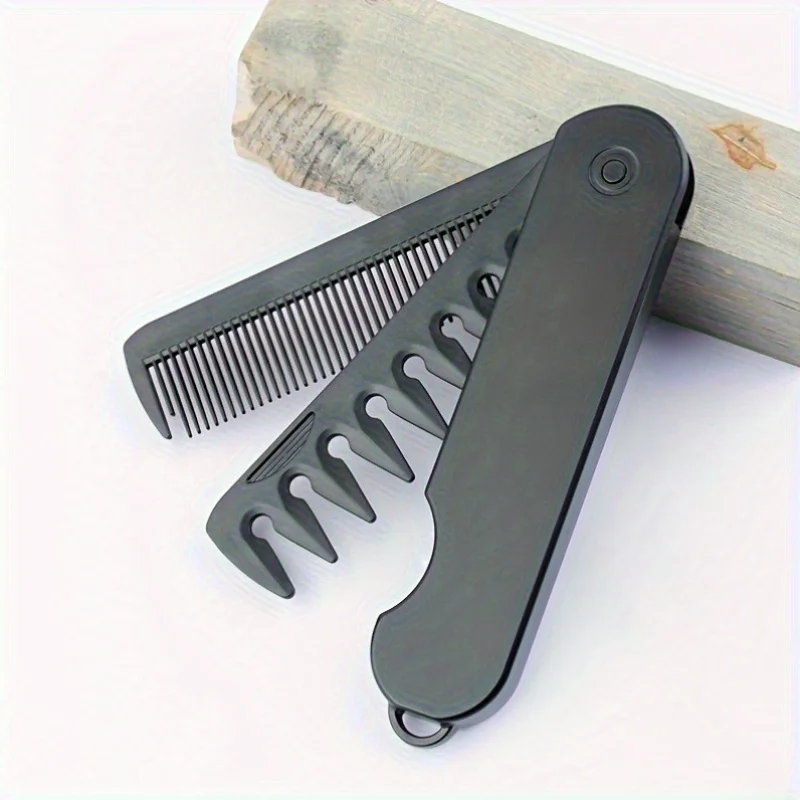 Multifuncional Portable Folding Pocket Combs Wide Tooth Oil Head Comb Beard Combing Barber Hair Clipper Comb Hair Styling Tools view 2
