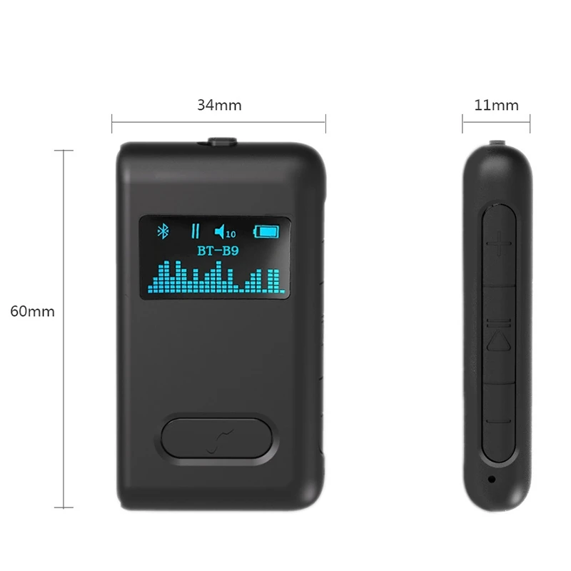 5.0 Bluetooth Adapter Wireless Audio Bluetooth Transmitter Receiver Jack RCA Stereo For PC TV Car 3.5Mm AUX LCD Display