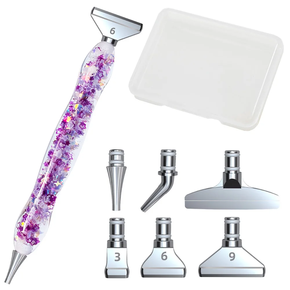 5D Luminous Diamond Painting Art Drill Pen Set Resin Metal Heads Point Drill Pen Tool Accessories for Nail Art Embroidery Sewing