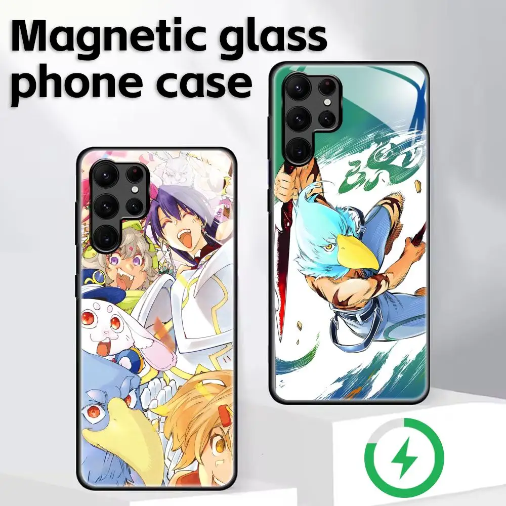 Чехол для телефона Shangri-La Frontier для Samsung S26 S25 S24 S23 S22 S21 Plus Ultra Note20, стеклянный магнитный чехол