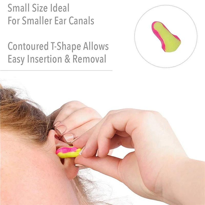 200 ペアの防音耳栓アンチノイズスポンジ保護耳栓仕事研究睡眠耳栓-PZZW