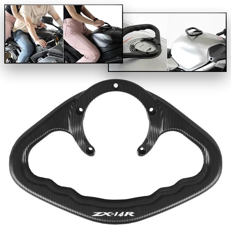 

Motorcycle Passenger Handgrips Hand Grip Tank Grab Bar Handles Armrest For KAWASAKI ZX-14R ZX14R 2006-2012