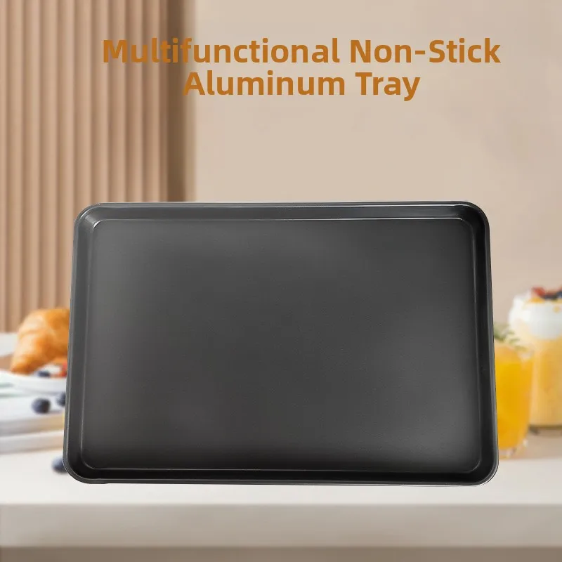 Commercial Use Aluminum Baking Tray Rectangular Pizza Bread Cake Oven Use Cooking Utensil Easy to Clean Dishwasher Safe