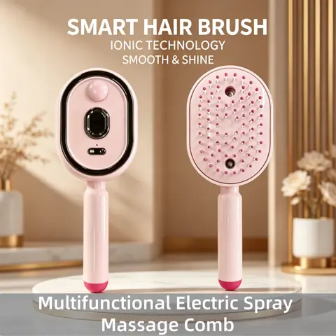 Portable Electric Spray Massage Comb Red Light Scalp Applicator USB Rechargeable Hair Growth Essential Oil Applicator Brush