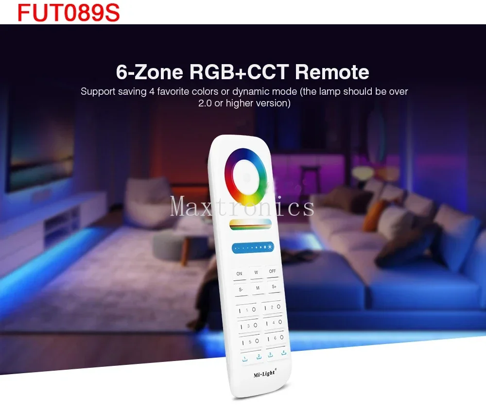 MiBoxer 2,4G Wireless RGBCCT LED Panel Remote FUT100 FUT092 FUT092B B3 T3 B4 T4 B0 B8 S2W+ C5 Y3 FUT088 FUT089 FUT089B FUT089S