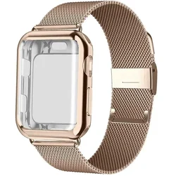 Milanese Loop Case+Strap for Apple Watch Band 8 Ultra 7 6 5 SE 4 3 2 Watchband for iwatch 41mm 40mm 44mm 38mm 42mm 45mm Correa