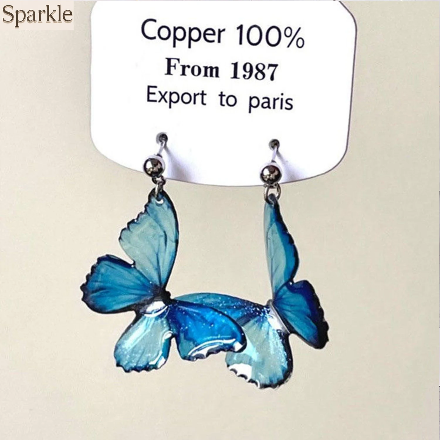 

Romantic Dreamy Clear Blue Butterfly Pearl Drop Earrings Fairy Brinco Joias Gifts for Women And Girls