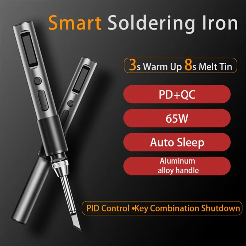 MINI65 Portable Smart PD65W Electric Soldering Iron Adjustable Constant Temperature Compatible with T65/SH72/GD300/HS-01