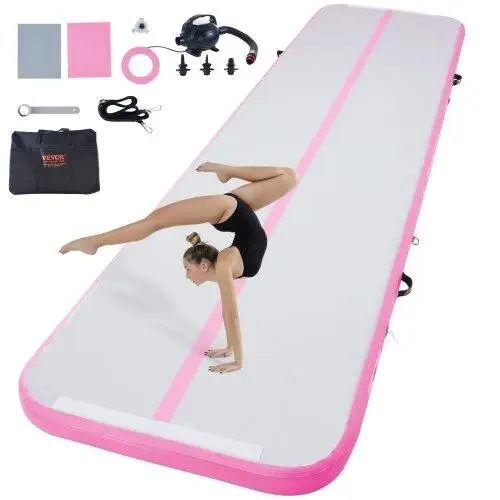 13ft Inflatable Air Mat - 4 Thick Tumbling Track with Electric Pump for home , Gym, Yoga, Cheerleading, Beach, Park -