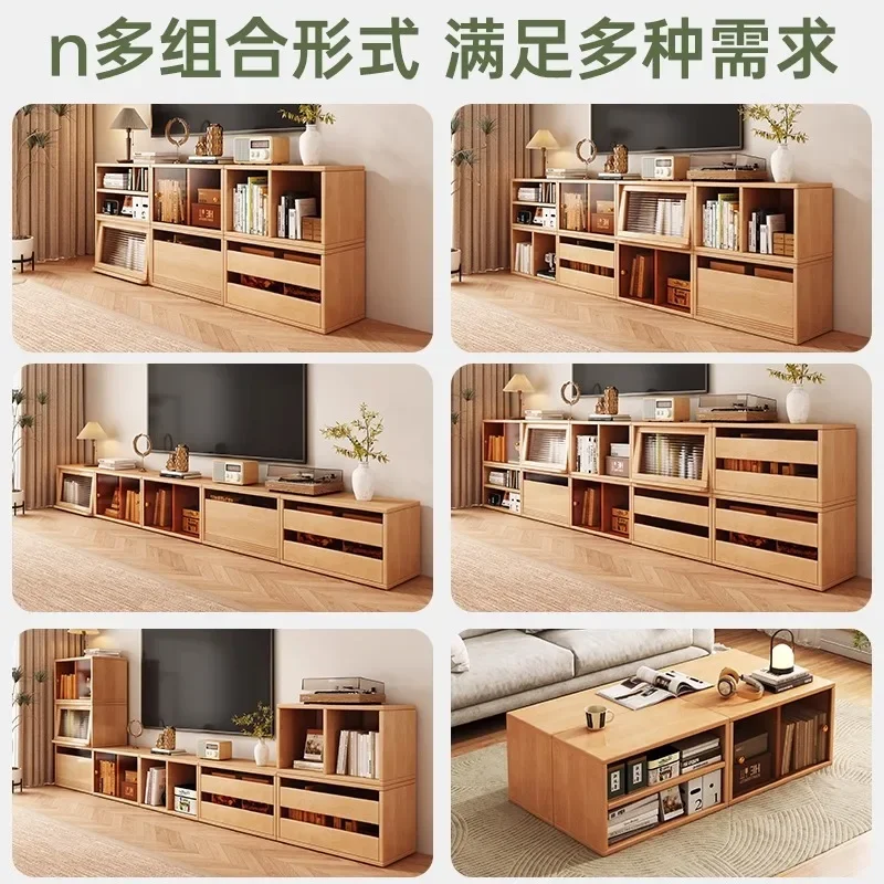TV cabinet Living room Home floor combination Multifunctional storage cabinet Locker Modular free combination lattice cabinet 5