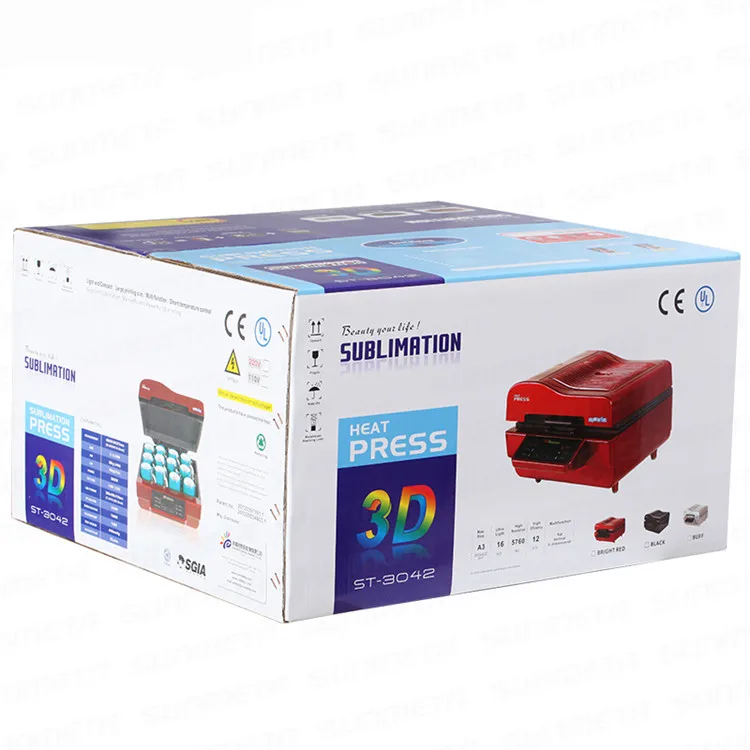 ST3042 3D Sublimation Heat Transfer Machine 3D Vacuum Heat Press Machine Heat Press Printer for Cases Mugs Plates Wine Glasses