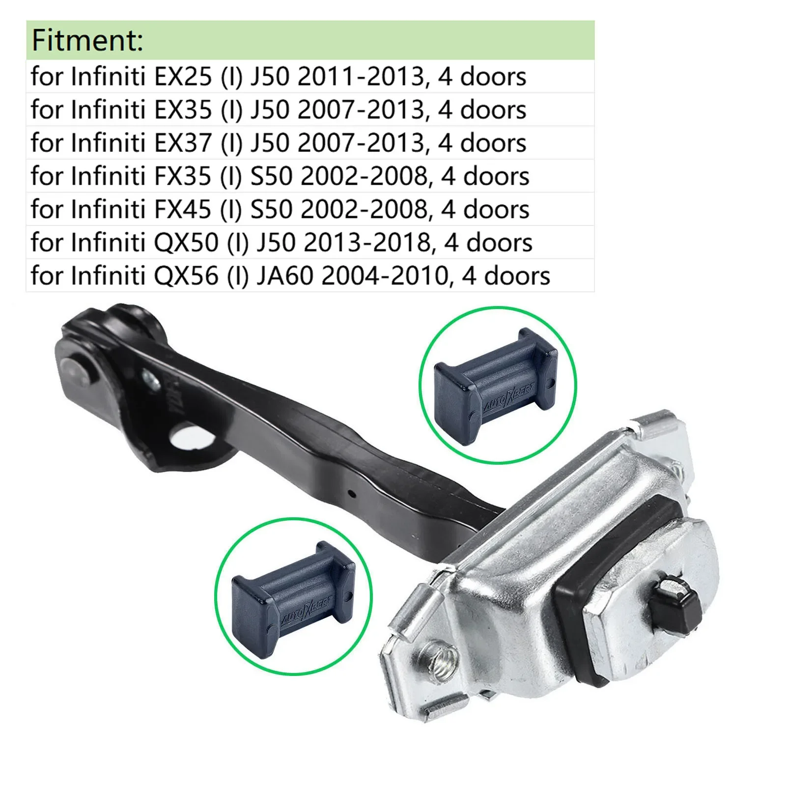 Loki J Car Door Checker Strap Check Assy Arm Limiter Jam Stop Damping Repair Kit for Infiniti EX25 EX35 EX37 FX35 FX45 QX50 QX56