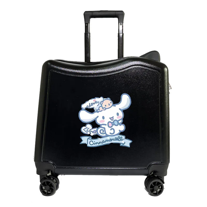 Sanrioed Suitcase Cartoon Kuromi Trolley Rolling Kids Rideable Luggage Case Kittys Girls Students Password Box Travel Portable