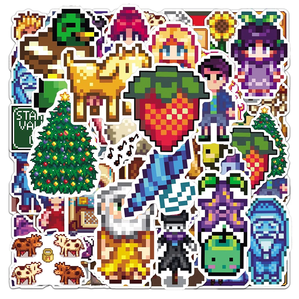 

10/30/50pcs Cute Stardew Valley Cartoon Stickers Funny Pixel Game Sticker Decoration Laptop Stationery Phone PVC Graffiti Decal