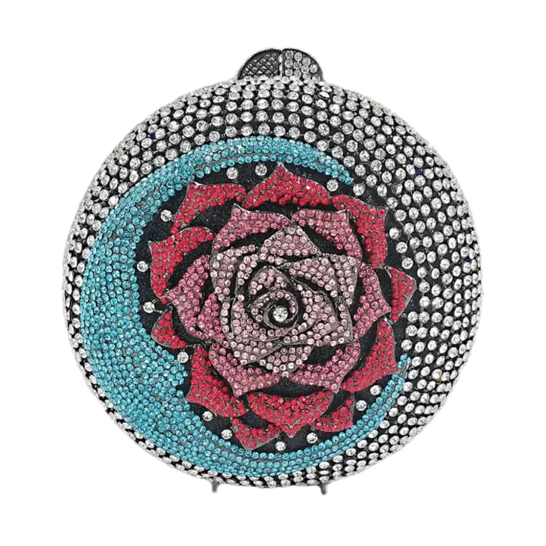 Moon Flower Diamond Dinner Bag High-end Banquet Diamond Clutch Bag Hollow Flower Women's Purse Luxury Designer Bags High Quality