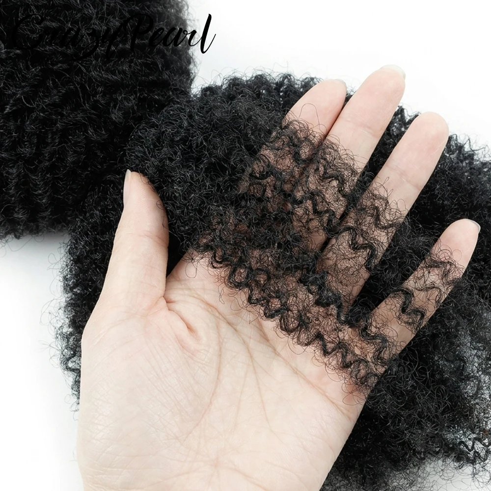 CrazyPearl 4B 4C Afro Kinky Curly Bulk Human Hair for Braiding Locs Twist Mini Micro Knotless Braids Dreadlock Hair Extensions
