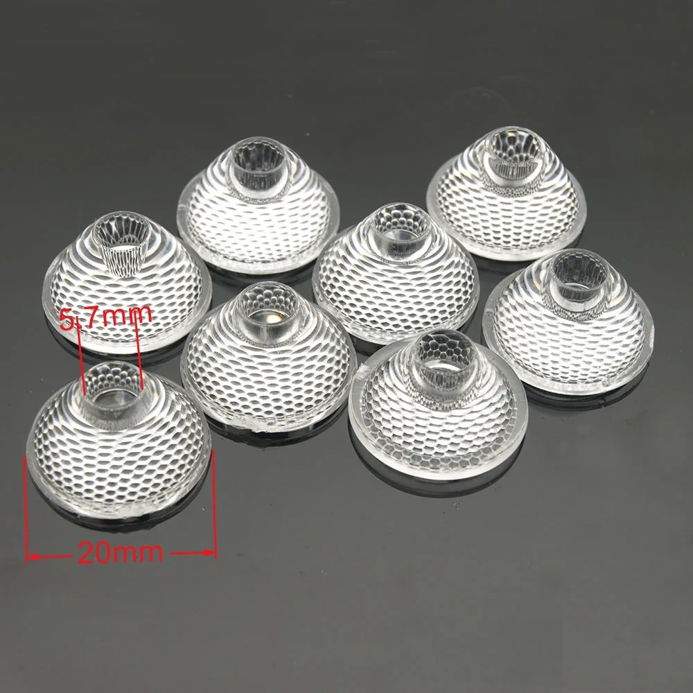 20mm 5/8/10/25/30/60/90/120 Degree Optical PMMA LED Lens Reflector Collimator For 1W 3W 5W LED Light Lamp Bulb E27 MR16 GU10