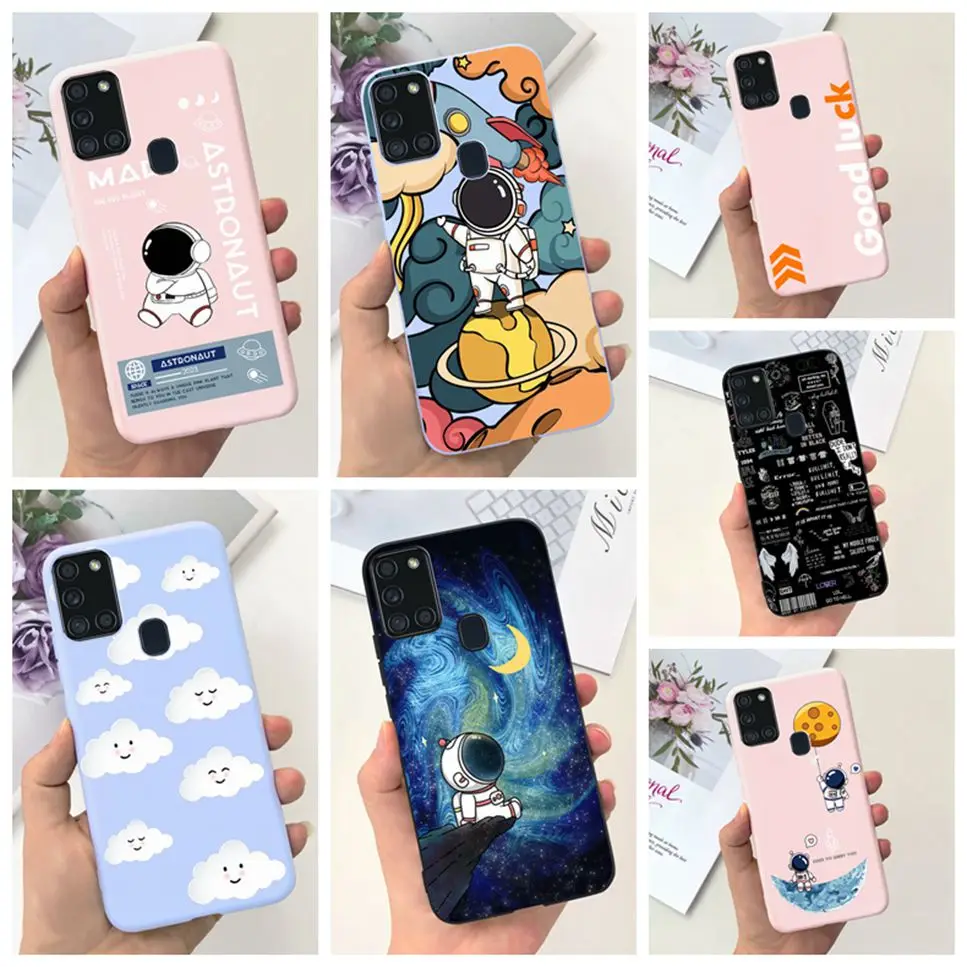 Case For Samsung Galaxy A21s Case Cloud Astronaut Soft Silicone Funda Cover For Samsung A21s SM-A217F 6.5