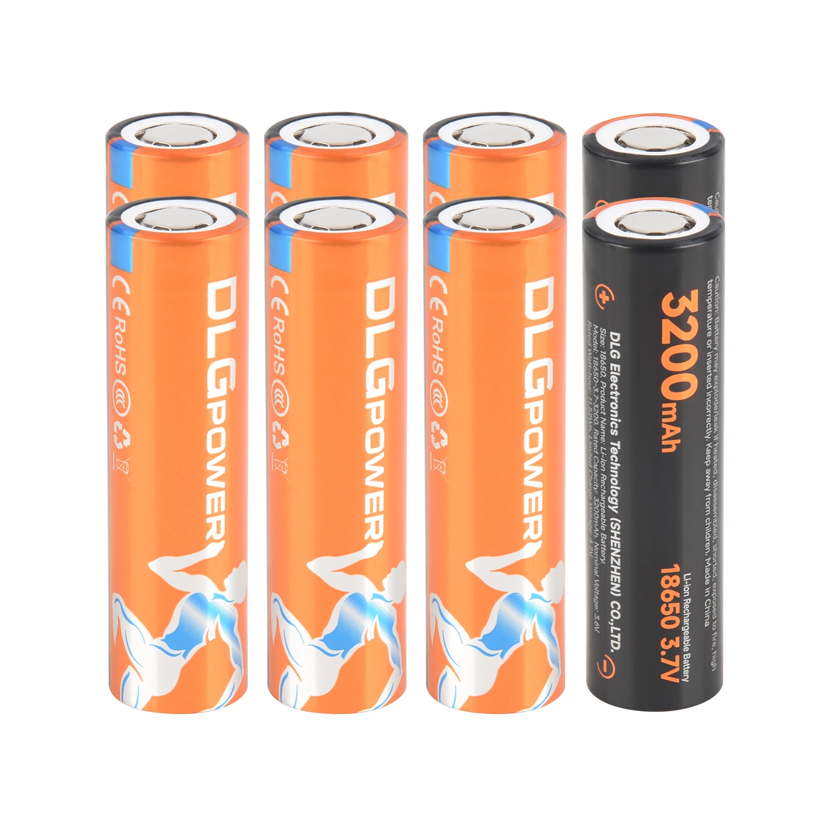 DLGPOWER 18650 Rechargeable Battery 3.7V 3200MAH Li-ion  For Flashlight Toys Power Tools Power Balancer Portable Fan Battery