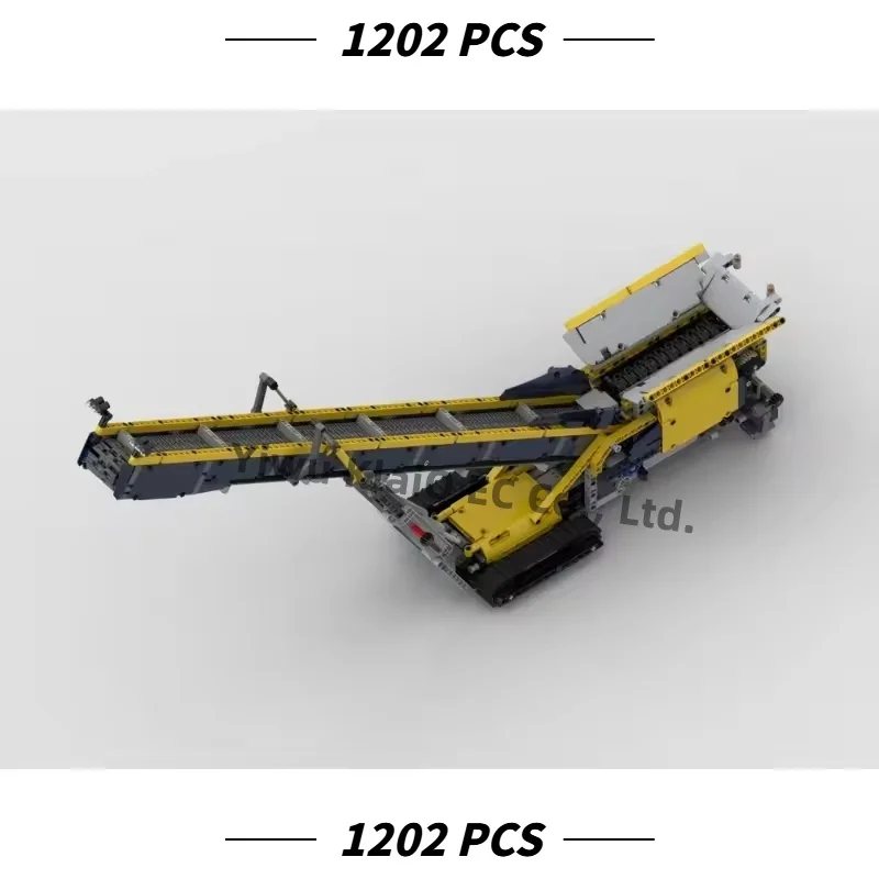 City Engineering Mobile Conveyor Belt Feeder Building Blocks Mining Construction Equipment Bricks Model for Adults 1202Pcs MOC