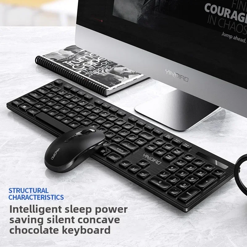 Wireless Keyboard and Mouse Kit, Bluetooth 5.0 and 2.4G, Mini Silent Multimedia Keyboard and Mouse Combination