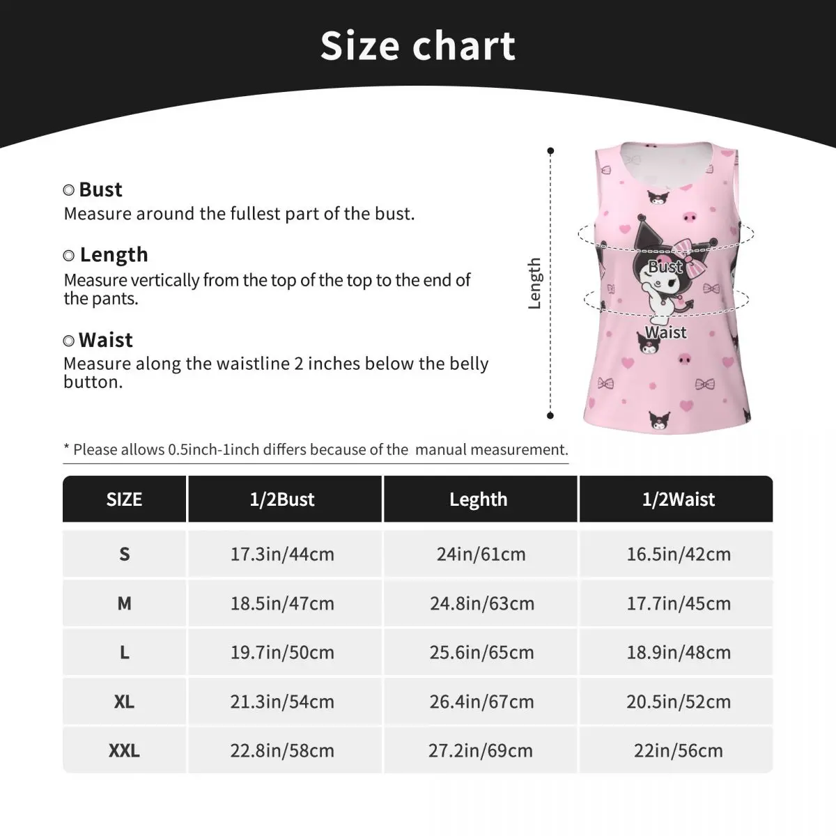 Kuromi Cute Cartoon Workout Tank Tops For Woman Loose Fit Yoga Top Sleeveless Gym Sport Shirt image 4