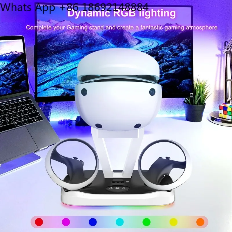 magnetic charging base with RGB light for gamepad charging and VR glasses storage rack