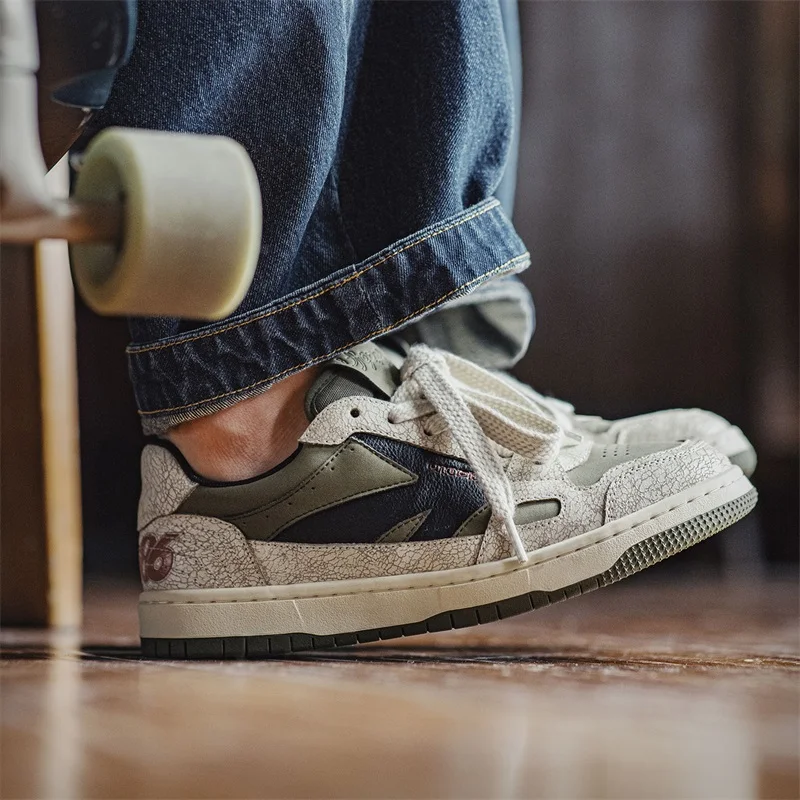 Men's Retro Color Block Chunky Skate Shoes - Casual Sneakers