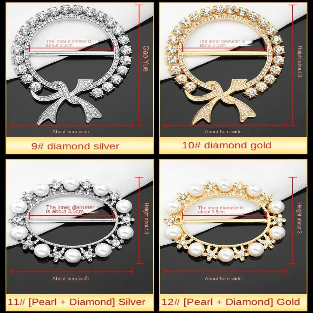 Broches de lujo con perlas para mujer, chal a la moda, Clip para bufanda, ropa de cristal, dobladillo de esquina, hebillas para la cintura, hebilla para bufanda