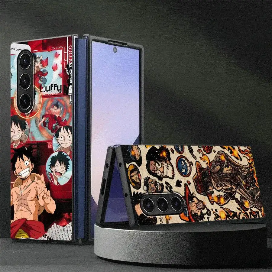 Back Phone Cover Case for Samsung Galaxy ZFold3 ZFold7 ZFold4 ZFold5 Z Fold 7 6 5 4 3 ZFold6 One Piece Luffy Logo
