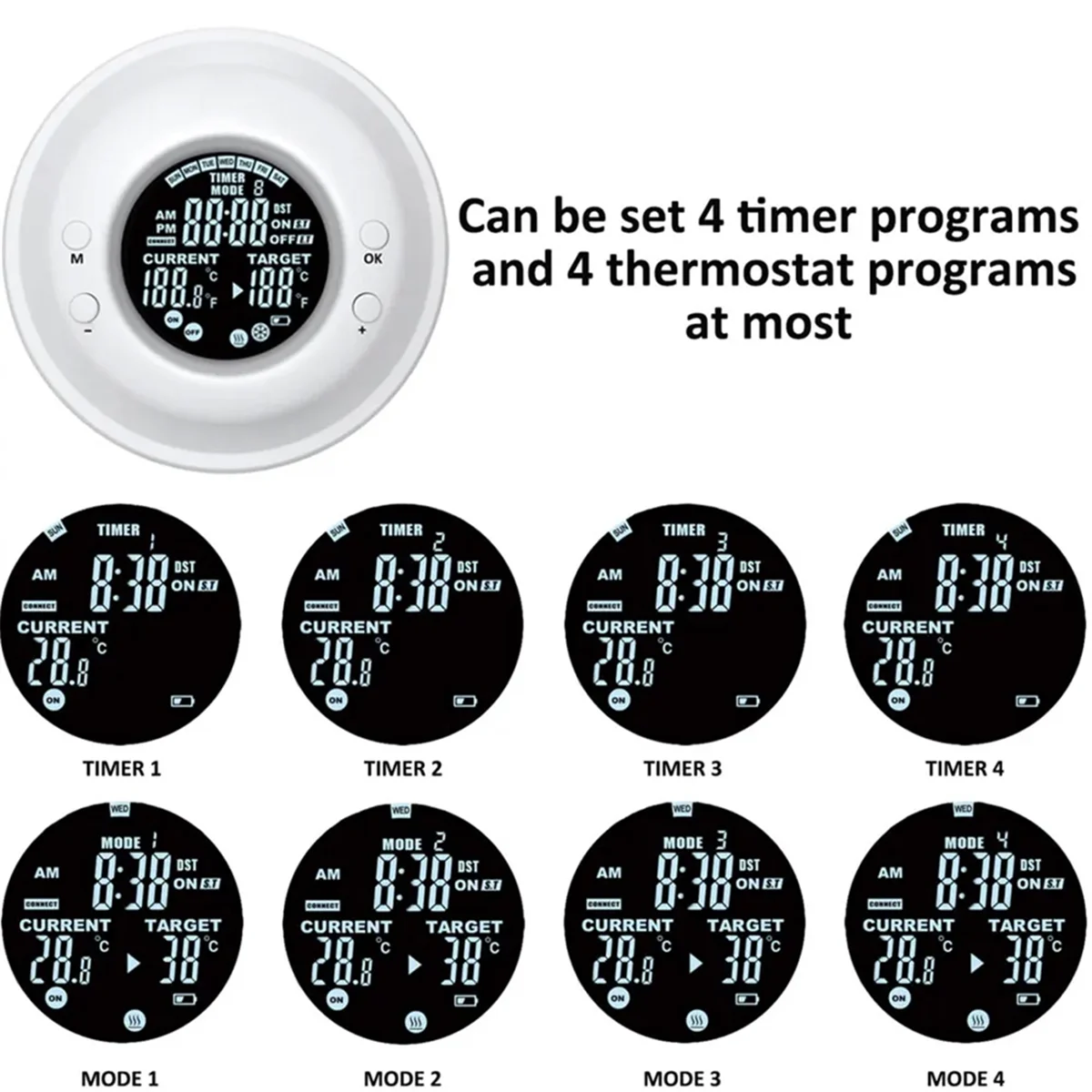 Thermostat de régulateur de température ATS pour Chauffage au sol Thermostat de chauffage thermostatique sans fil numérique EU