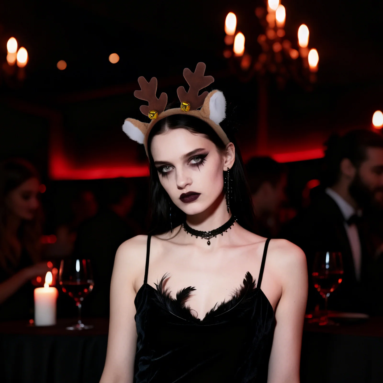 

Reindeer Antler Headband Cute Animal Ears Party Hair Accessory for Halloween Birthday Dance Events Hair Bands Scene Accessories