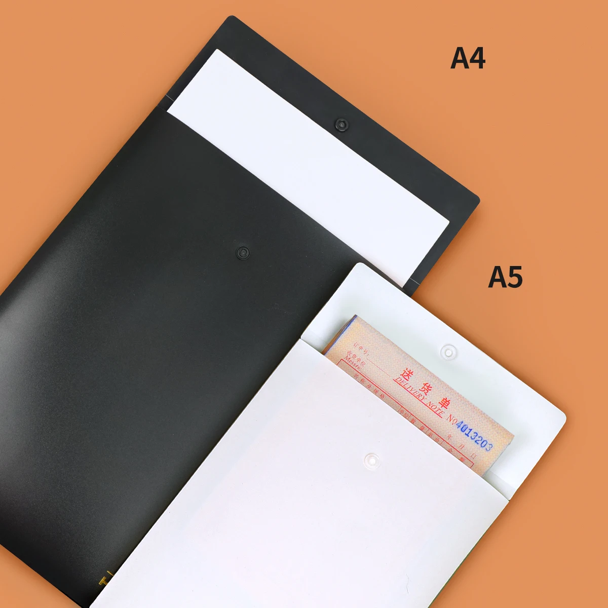HUAJIE A4 Vertical Button File Bag, Frosted Opaque, Waterproof, Thickened, A5 Storage, Customizable for Lawyers & Students