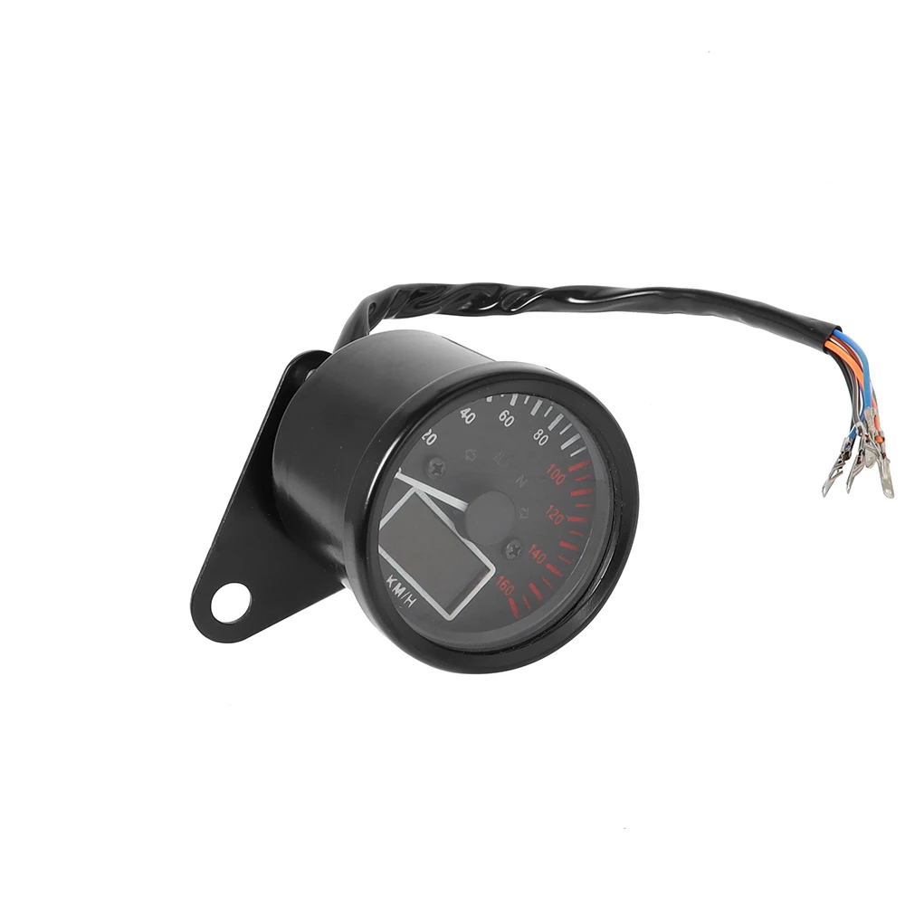 Universal 12V Motorcycle Odometer Speedometer Retro LED Digital fuel meter Gauge instrument For Cafe Racer