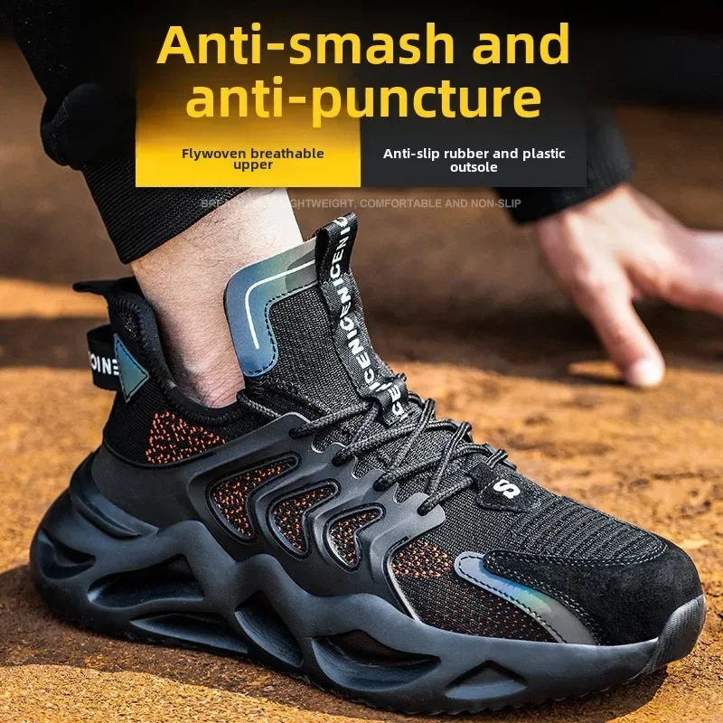 Work Sneakers Men Indestructible Safety Shoes Men Steel Toe Shoes Work Boots Men Puncture Proof Industrial Boots High Quality