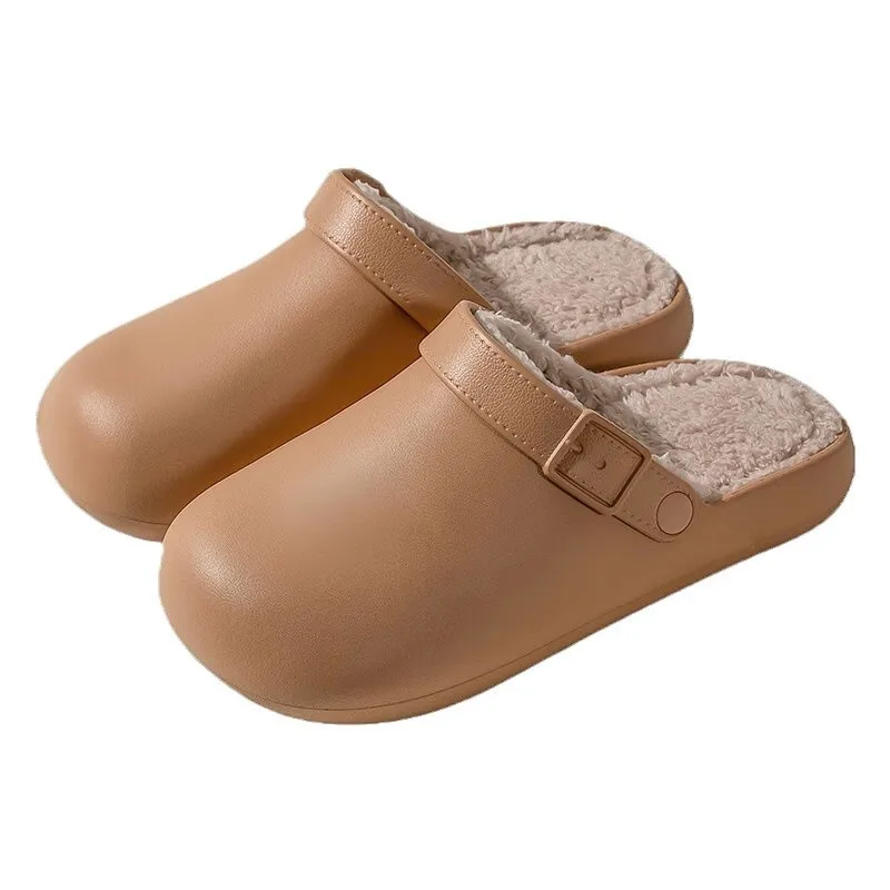 شباشب قطنية للنساء في خريف وشتاء 2025 نعال قطنية جديدة من Boken مقاومة للماء ومخملية مضادة للانزلاق