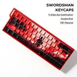 XVX Chinese Design Shine Through Side Print Keycaps Cherry Profile Double Shot Dye-sub Red and Black Keycaps 134 Keys