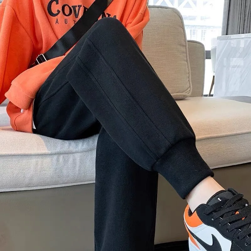 Thickened Women's With Fleece, New Loose Fit Joggers For Petite Women, Casual Sweatpants
